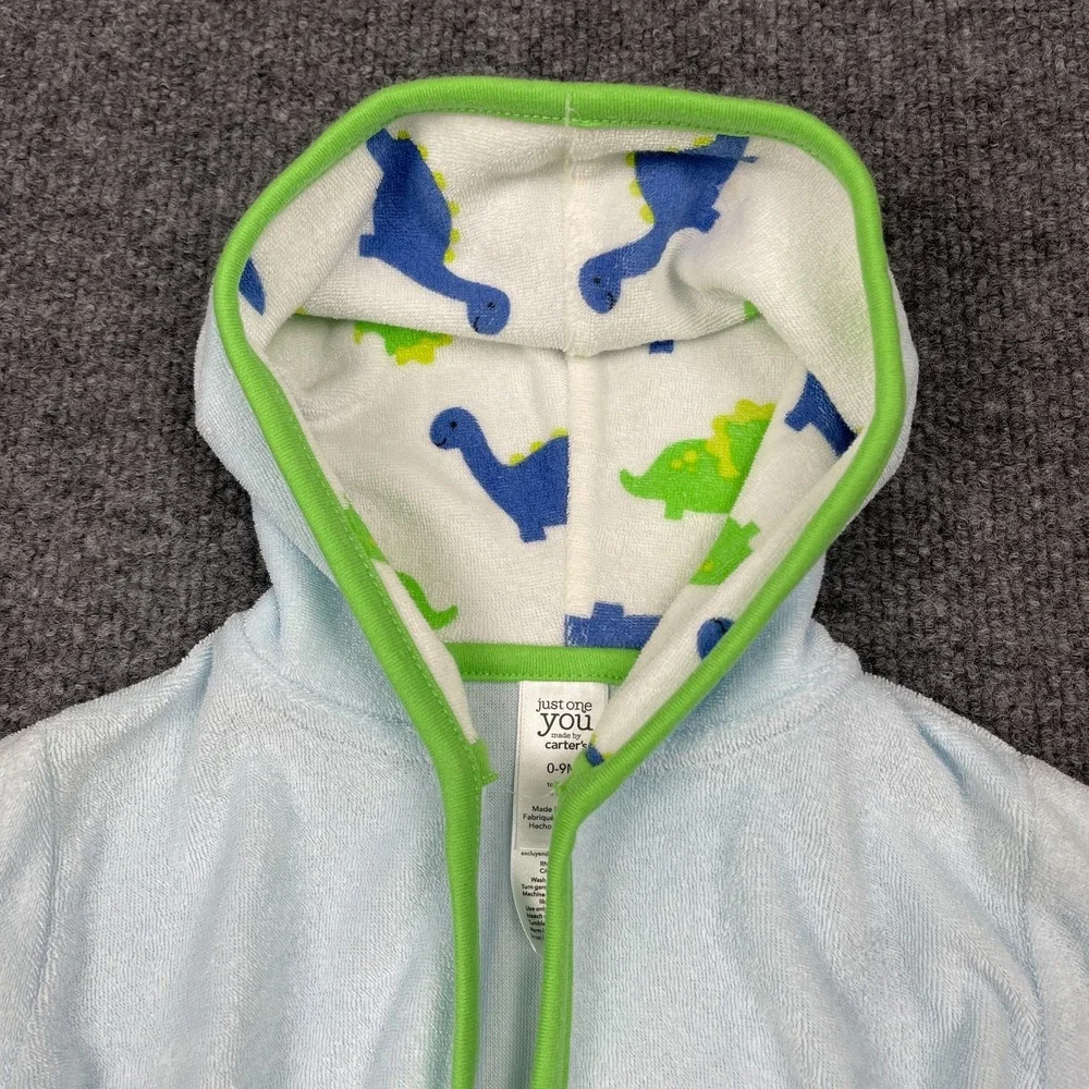 Lot of 2 Carter's Just One You Baby Hooded Bathrobes 0-9M Dinosaur Giraffe